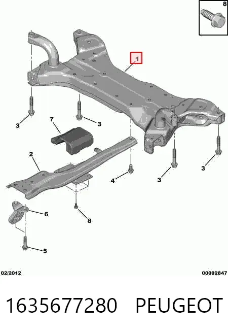 Підрамник передній 1635677280 Peugeot/Citroen