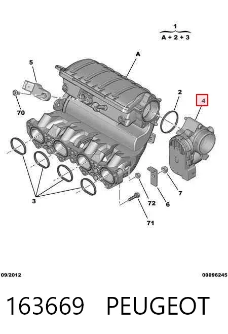Дросільна заслінка 163669 Peugeot/Citroen