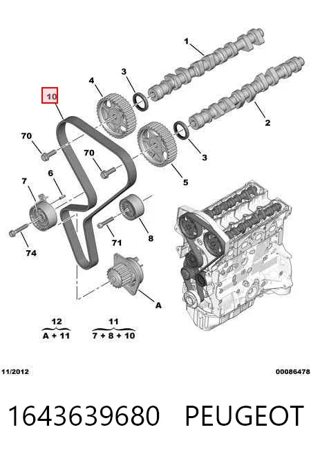 Комплект ГРМ 1643639680 Peugeot/Citroen