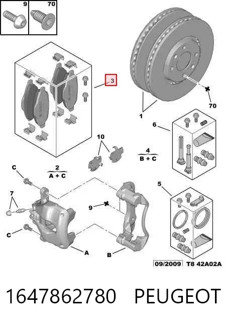 Передні тормозні колодки 1647862780 Peugeot/Citroen