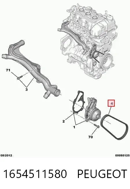 Ремінь генератора 1654511580 Peugeot/Citroen