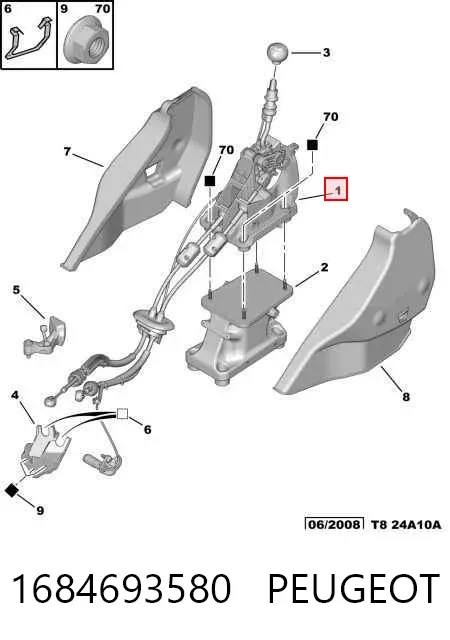 Трос перемикання передач 1684693580 Peugeot/Citroen