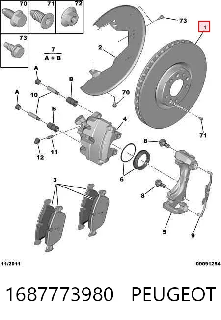 Гальмівні диски передні 1687773980 Peugeot/Citroen