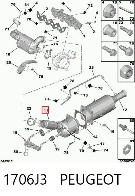 Каталізатор 1706J3 Peugeot/Citroen