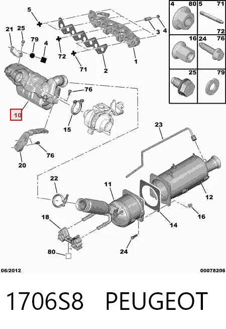 Каталізатор 1706S8 Peugeot/Citroen