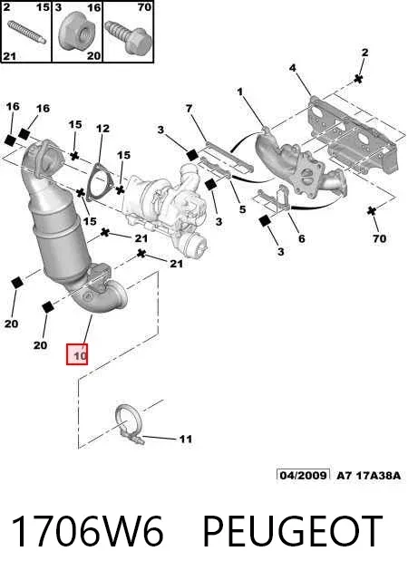 Каталізатор 1706W6 Peugeot/Citroen