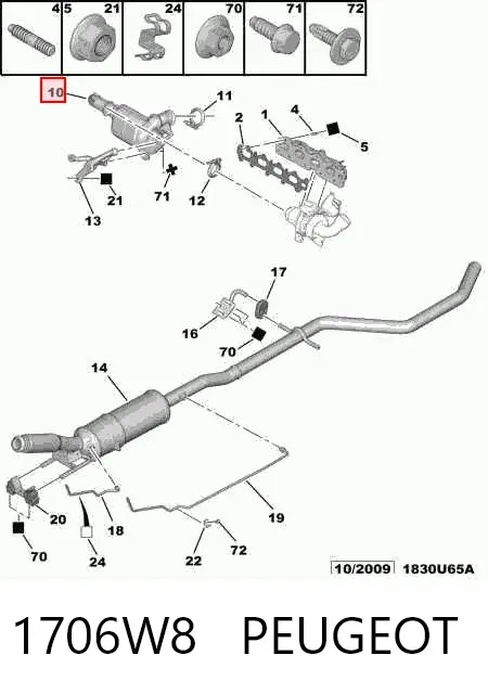 Каталізатор 1706W8 Peugeot/Citroen