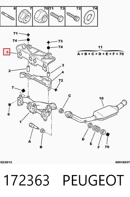 Прокладка колектора 172363 Peugeot/Citroen