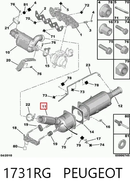 Каталізатор 1731RG Peugeot/Citroen