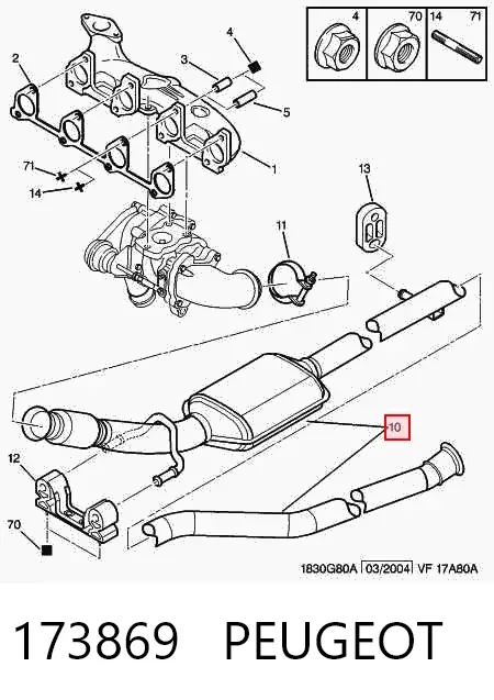 Глушник, передня частина 173869 Peugeot/Citroen