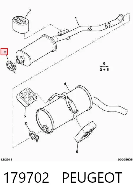 Кронштейн/хомут глушника, передній 179702 Peugeot/Citroen