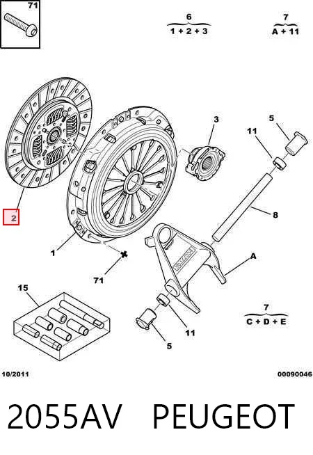 Диск зчеплення 2055AV Peugeot/Citroen
