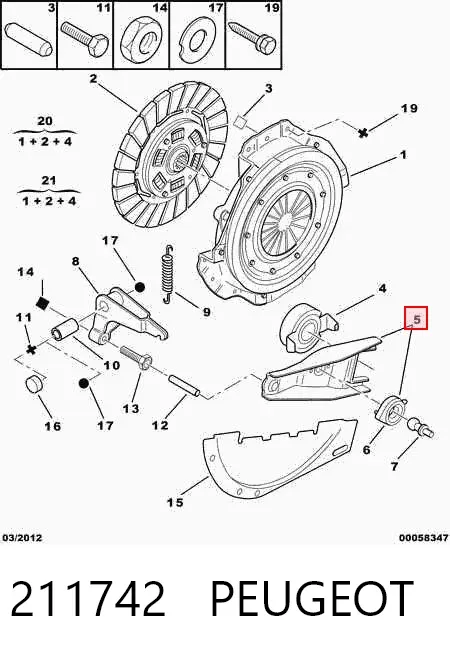 Вилка зчеплення 211742 Peugeot/Citroen