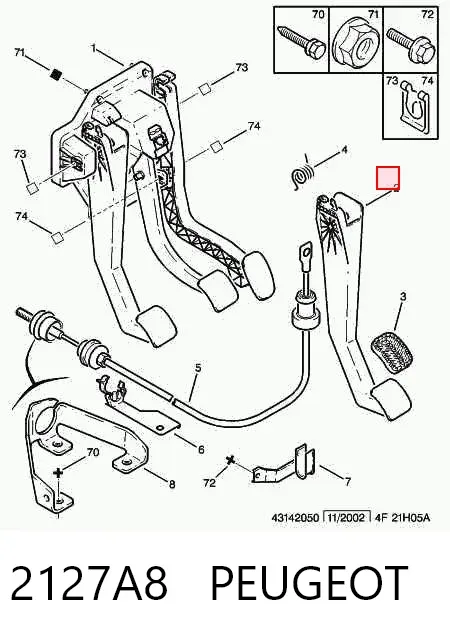 Педаль зчеплення 2127A8 Peugeot/Citroen