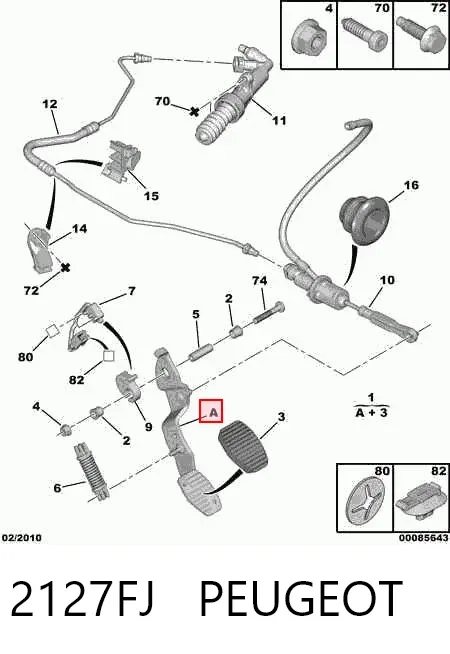 Педаль зчеплення 2127FJ Peugeot/Citroen