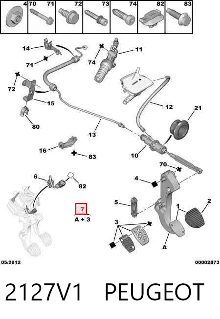 Педаль зчеплення 2127V1 Peugeot/Citroen