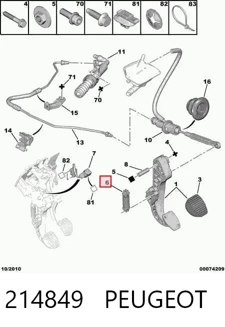 Пружина педалі зчеплення 214849 Peugeot/Citroen