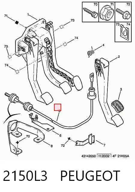 Трос зчеплення 2150L3 Peugeot/Citroen