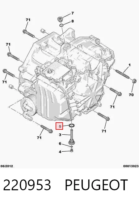 Пробка напрямної щупа АКПП 220953 Peugeot/Citroen