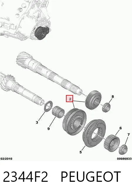 Шестерня 5-ї передачі, відома 2344F2 Peugeot/Citroen