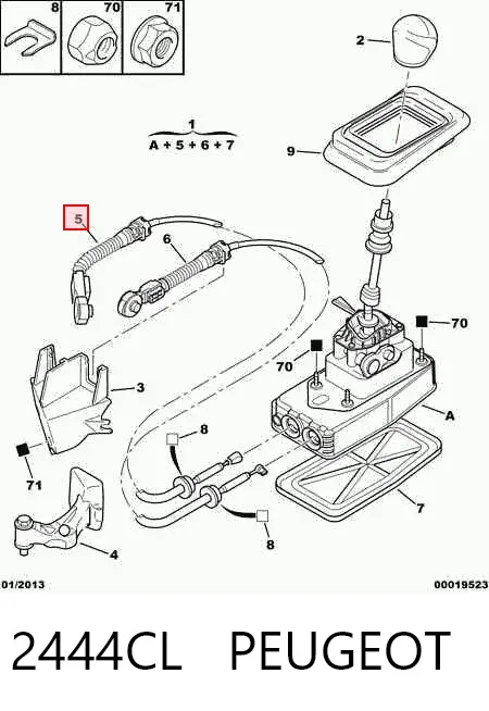 Трос перемикання передач 2444CL Peugeot/Citroen