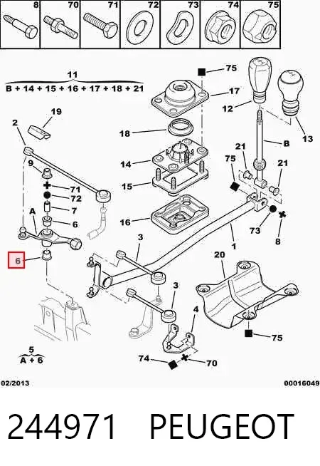 Кронштейн куліси КПП 244971 Peugeot/Citroen