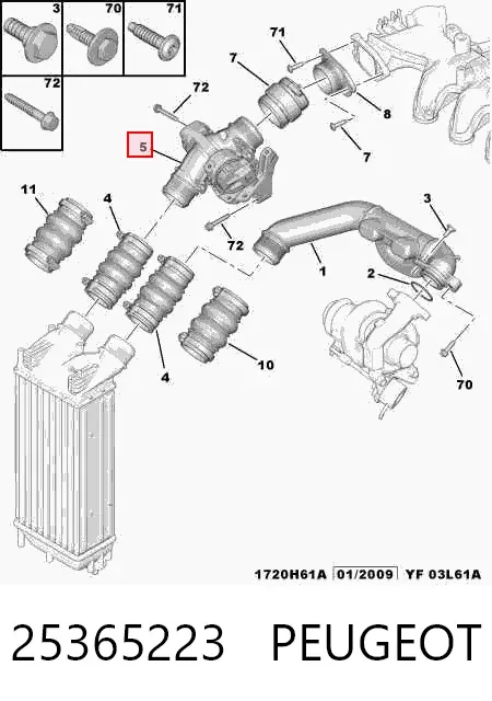 Клапан перемикання системи подачі повітря 25365223 Peugeot/Citroen