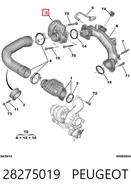 Дросільна заслінка 28275019 Peugeot/Citroen