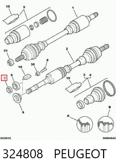 Сальник приводу 324808 Peugeot/Citroen