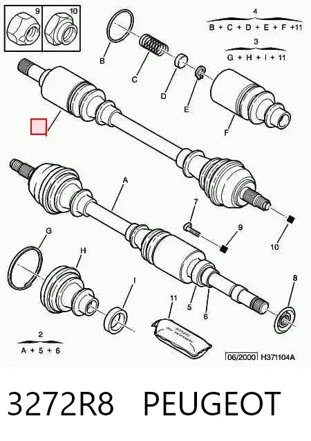 Ліва піввісь 3272R8 Peugeot/Citroen