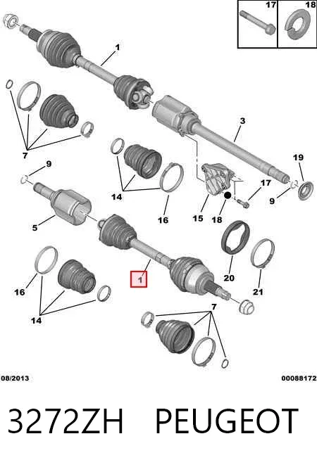 Піввісь (привід) передня 3272ZH Peugeot/Citroen