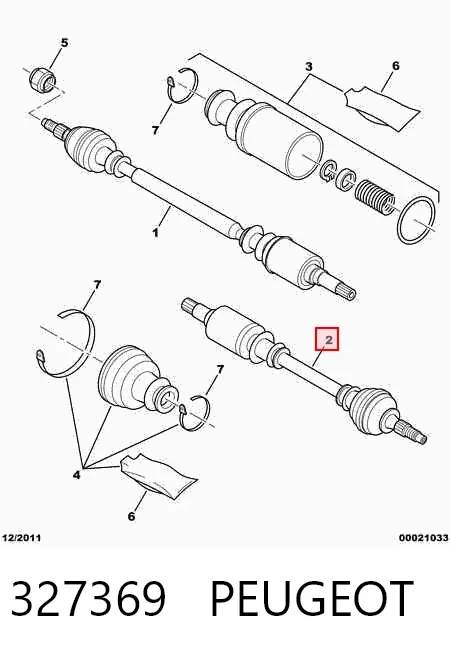 Піввісь права 327369 Peugeot/Citroen