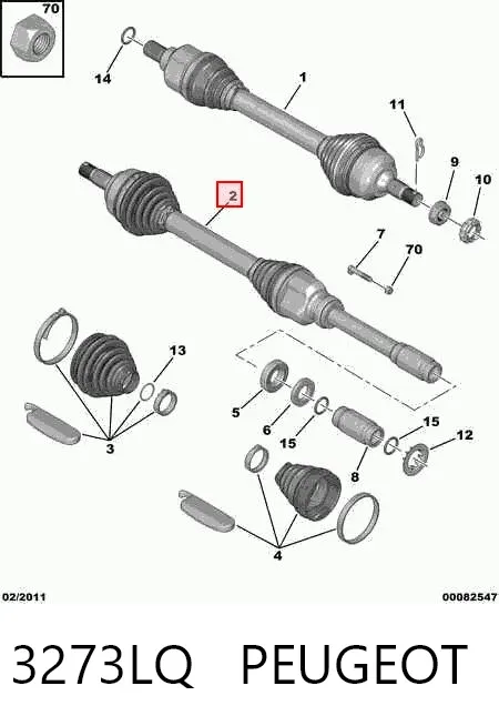 Піввісь права 3273LQ Peugeot/Citroen