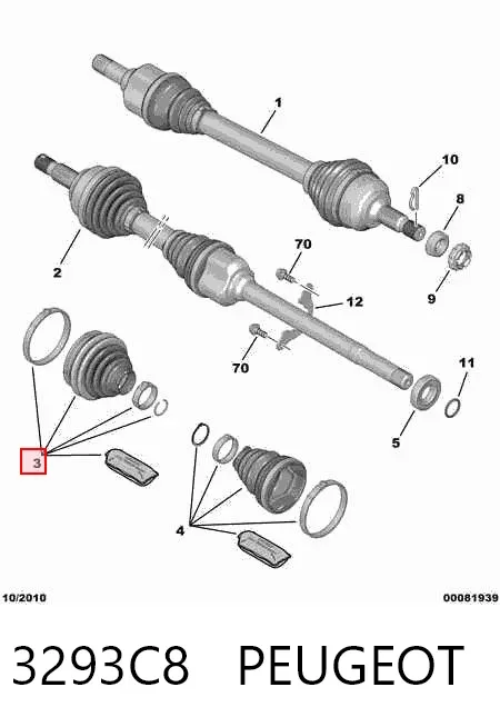 Пильник ШРУСа зовнішній 3293C8 Peugeot/Citroen