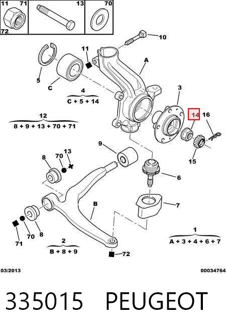 Підшипник ступиці 335015 Peugeot/Citroen
