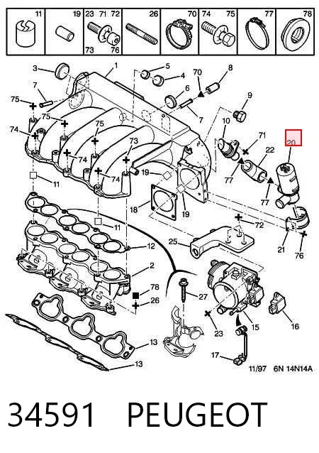 Датчик холостого ходу 34591 Peugeot/Citroen