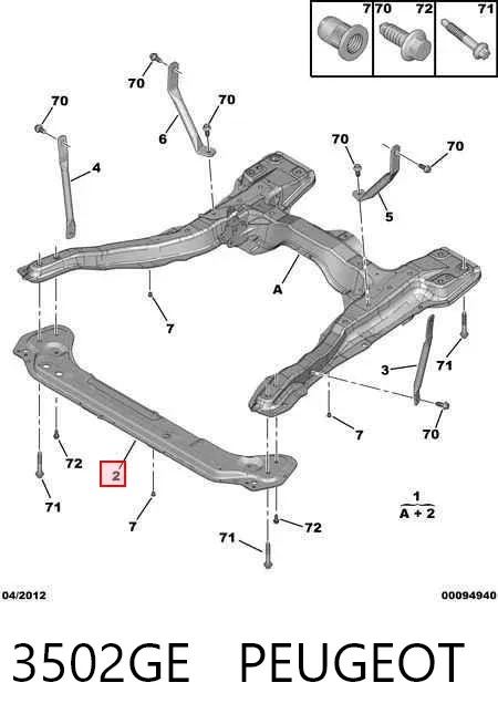 Балка передньої підвіски (підрамник), передня 3502GE Peugeot/Citroen