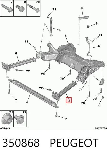 Кронштейн передньої балки 350868 Peugeot/Citroen