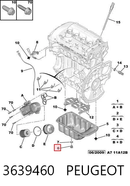 Пробка піддона двигуна 3639460 Peugeot/Citroen