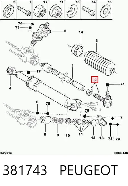 Рульовий наконечник 381743 Peugeot/Citroen