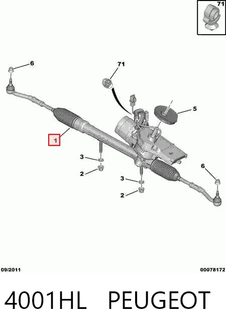 Рульова рейка 4001HL Peugeot/Citroen