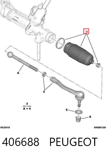 Пильник рульової рейки 406688 Peugeot/Citroen