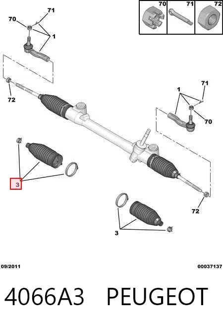 Пильник рульової рейки 4066A3 Peugeot/Citroen