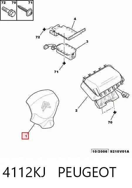 Подушка безпеки, водійська, AIRBAG 4112KJ Peugeot/Citroen