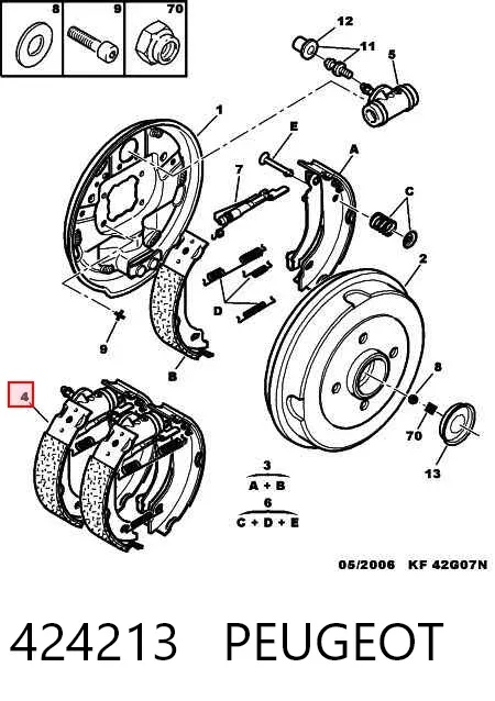 Колодки гальмові задні, барабанні 424213 Peugeot/Citroen