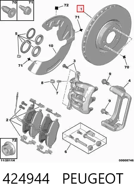 Гальмівні диски передні 424944 Peugeot/Citroen