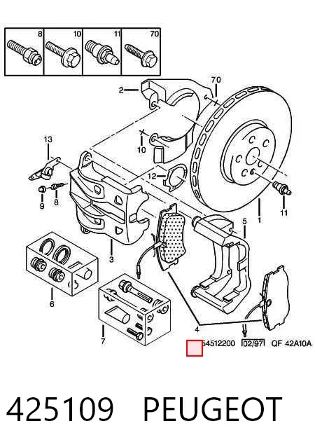 Передні тормозні колодки 425109 Peugeot/Citroen