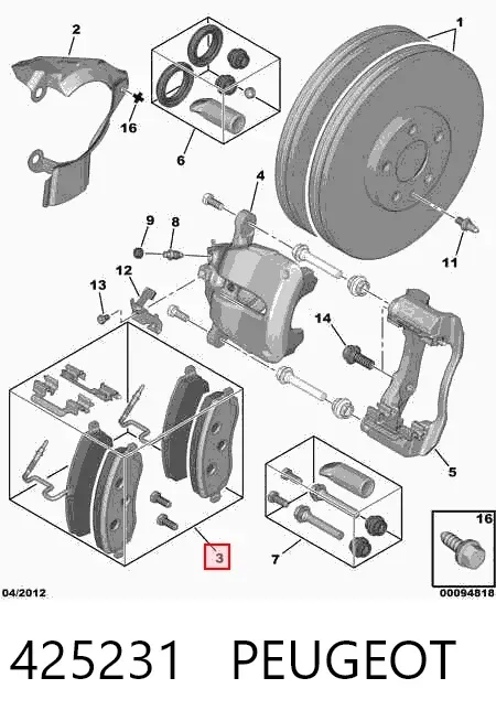 Передні тормозні колодки 425231 Peugeot/Citroen