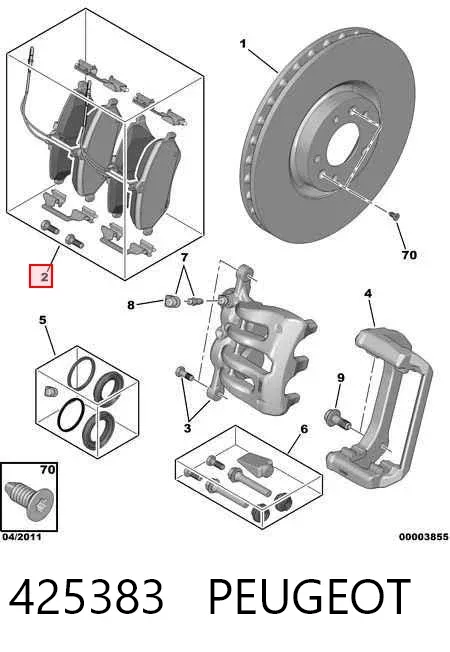 Передні тормозні колодки 425383 Peugeot/Citroen