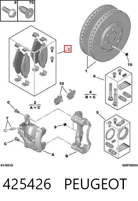 Передні тормозні колодки 425426 Peugeot/Citroen
